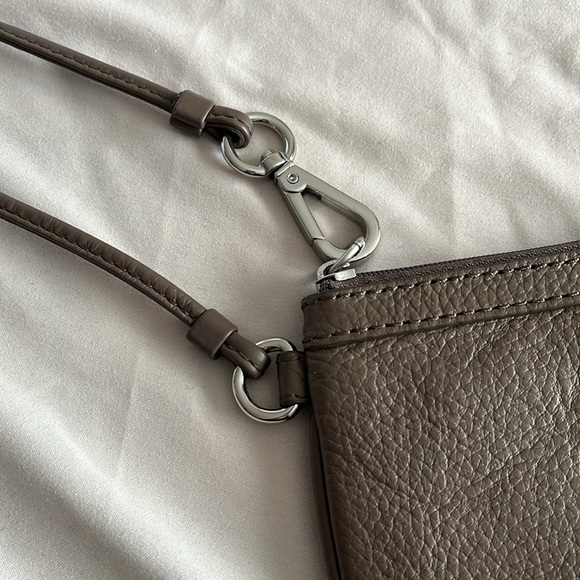 Calvin Klein Leather Zip Wristlet - Taupe - Picture 6 of 10